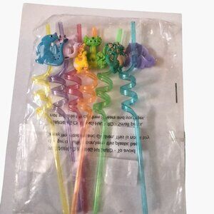 Reusable DragonThemed Curly Straws 9 inch Lot 7